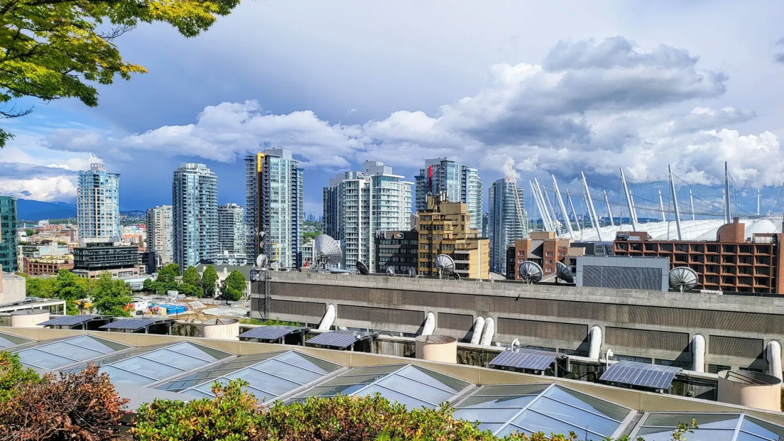 Vancouver skyline at golden hour, a more affordable World Cup host city base